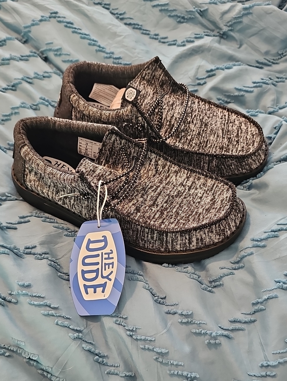 Hey Dude Men's Slip-On Knit Loafers in Gray